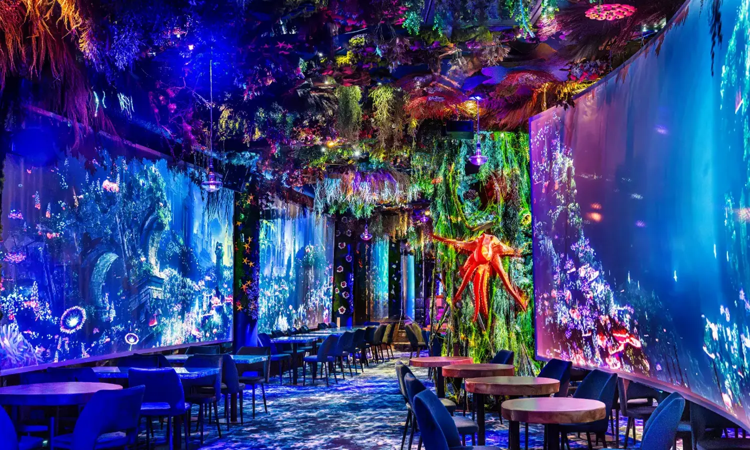 La salle immersive Under the Sea à Issy-les-Moulineaux, avec ses projections sous-marines