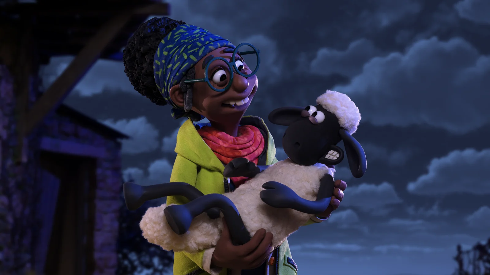 Shaun dans les bras de la vétérinaire